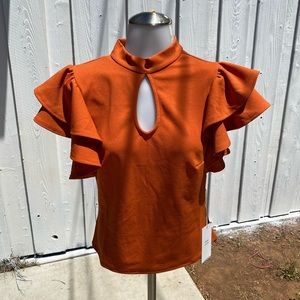 Orange Blashe Dress Blouse